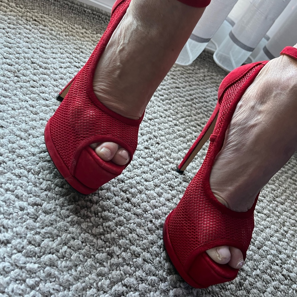 Red mesh heels - Picture 2 of 16
